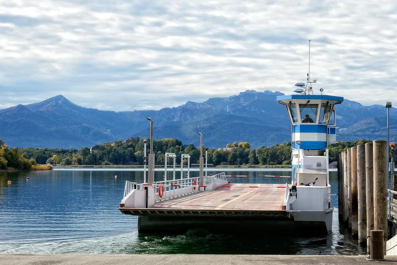 ferry, transport, ship, shipping, water transport, water, car ferry, cross, ship traffic, traffic, translate, ferry terminal, landscape, chiemsee, bavaria, upper bavaria, chiemgau, mood, nature, lake, mountains. How to Plan a Slower Ferry Trip