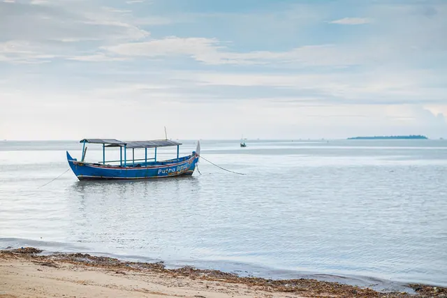 pantai teluk awur jepara, beach, indonesia, nature, sea, boat, ocean, ferry, island, landscape