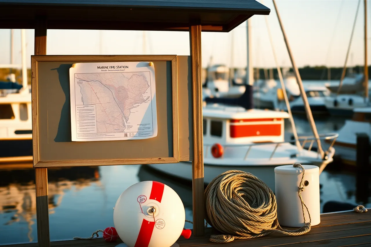 Printed buoy station plot on harbour noticeboard with wind symbols (What to settle before you book any ferry trip at all)